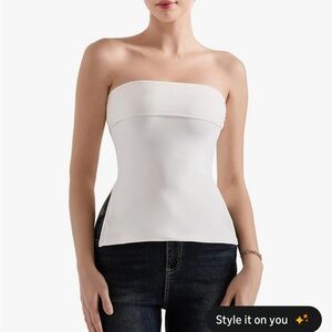 Elegant White Strapless Tank Top